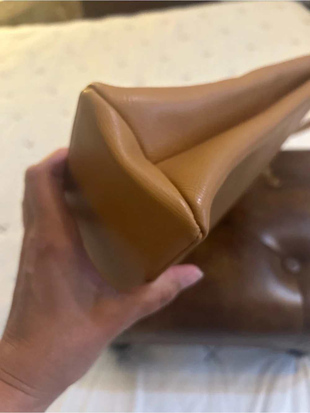 Authentic Vintage Valentino Garavani Tan Leather Hobo-Style Bag